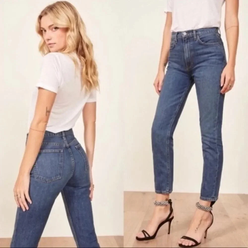 REFORMATION Julia High Cigarette Jean Baltic Wash Size 25